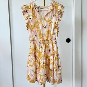 Steve Madden Yellow Floral Ruffle Dress